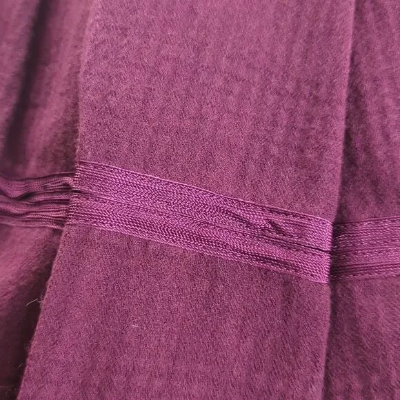 Unique Marc Jacobs Wool Purple Margenta Puff Sleeves  V Neck A Line  Dress - Picture 9 of 14